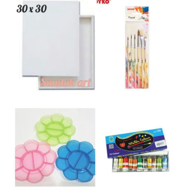 

Big Order Paket Kancas Lukis kanvas 3x3 kuas palet cat air