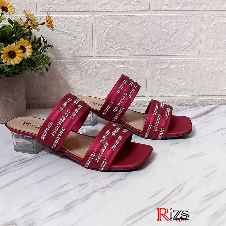 Sandal Anak Perempuan Hak Kaca -Rizs Store-Heels kaca anak perempuan-Sandal pesta-Hak kaca anak-Sand