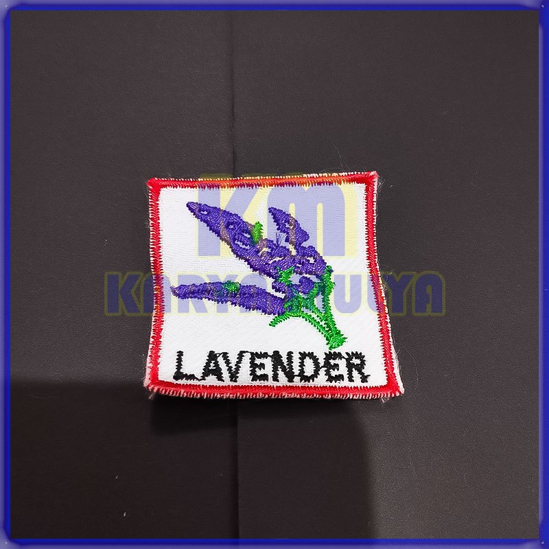 Bet Bordir Logo Tanda Regu Bunga Lavender Atribut Pramuka Murah - Karya Mulya