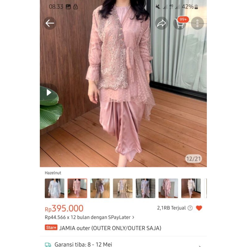 Preloved Zumaru OUTER kondangan || Brukat mix Tile