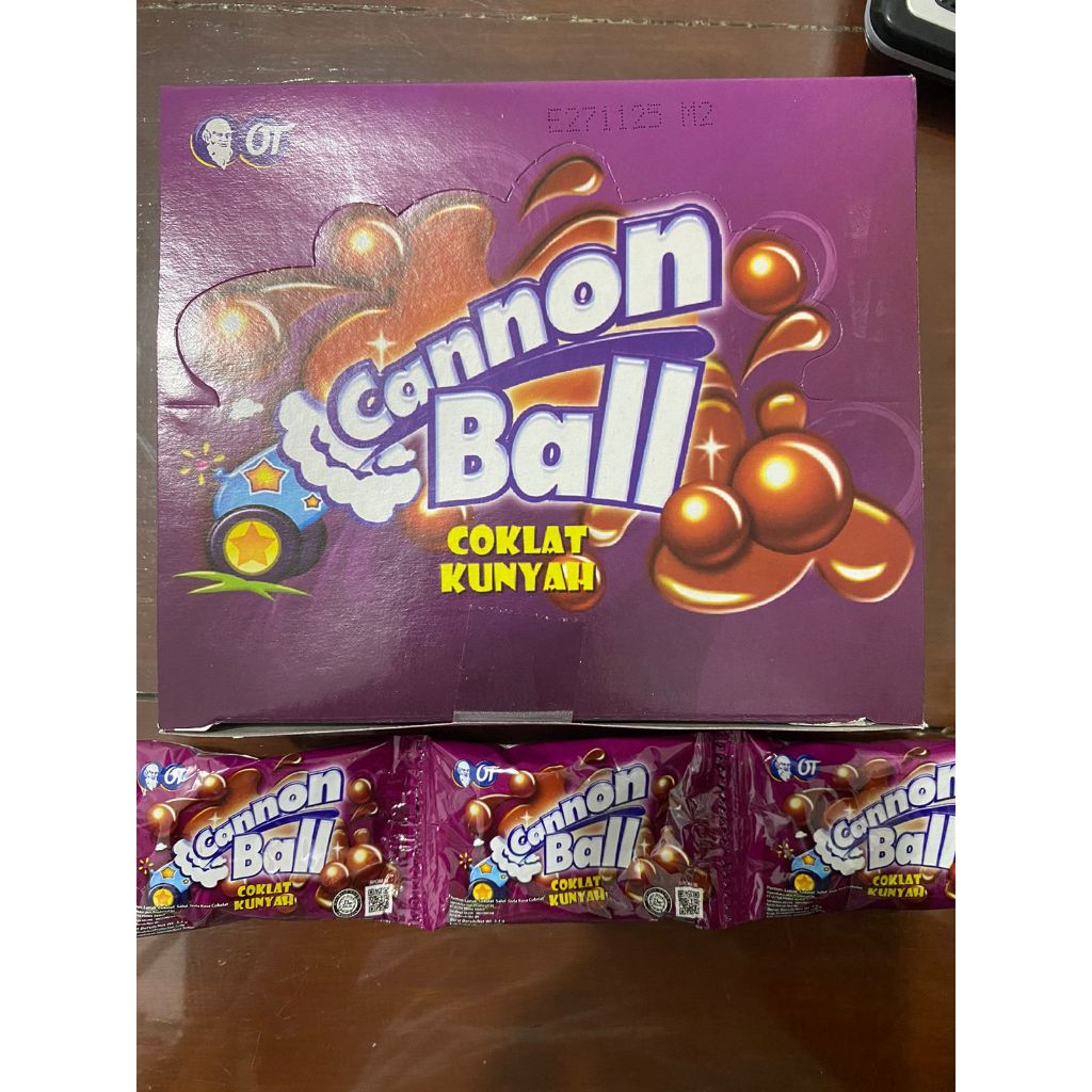 

Cannon Ball Coklat Kunyah 1 Box isi 24 Pcs