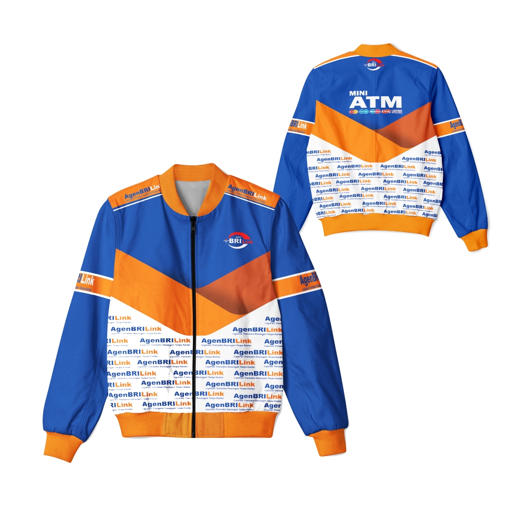 JAKET BOMBER AGEN BRILINK BANK BRI FULL PRINTING