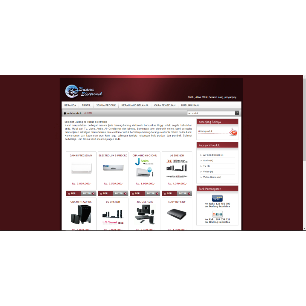 Sistem Aplikasi Toko Elektronik Online (PHP)