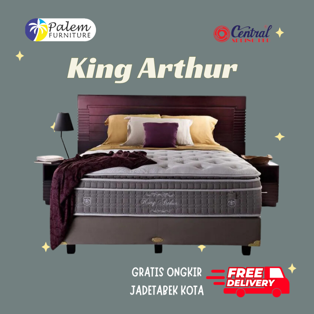 TERBARU | TERMURAH kasur Central SpringBed KING ARTHUR Pocket Spring Latex Plushtop - central aristo