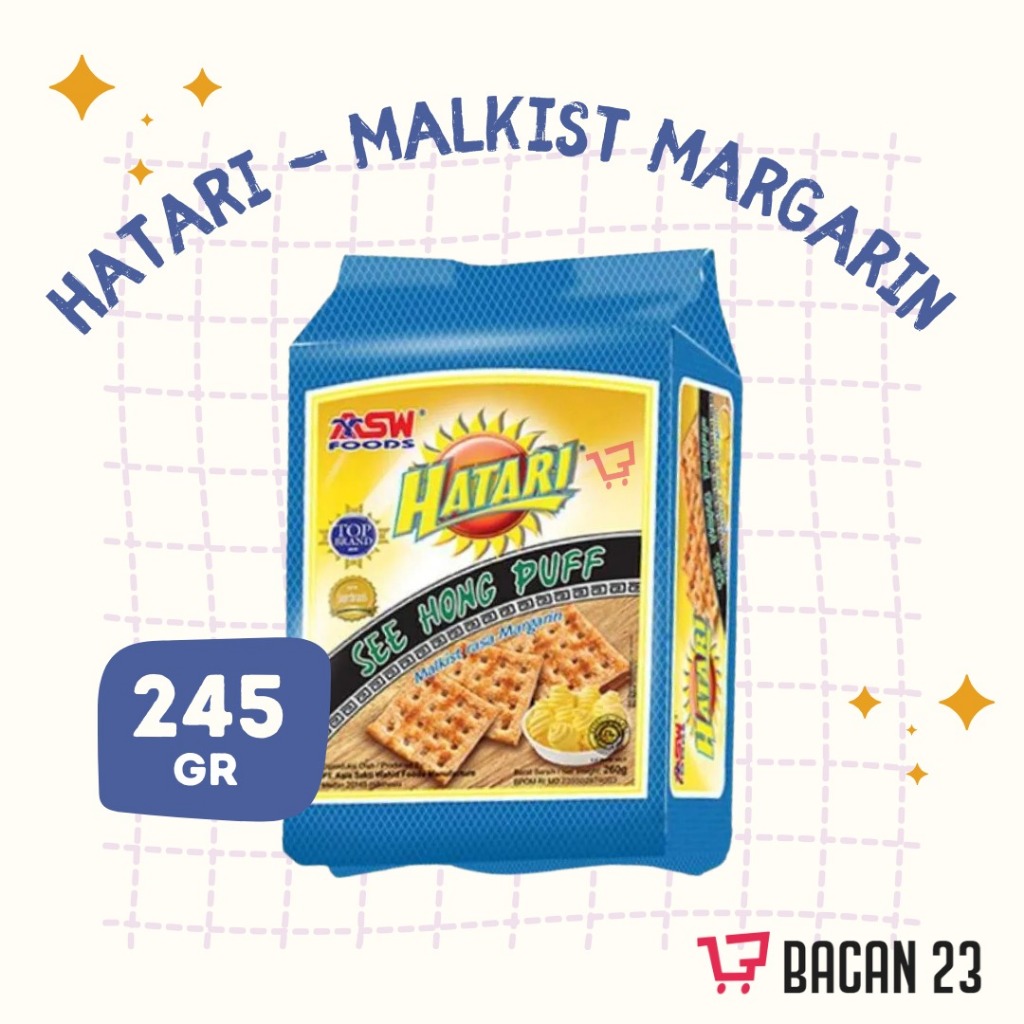 

Hatari Biskuit Gabin Malkist Rasa Margarin (245 Gr) / Biskuit See Hong Puff