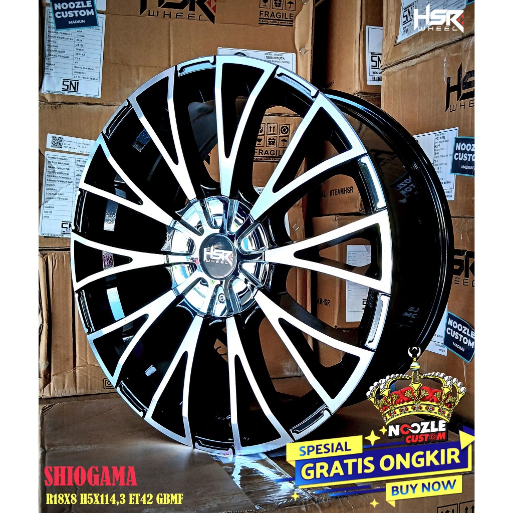 Velg Mobil Ring 18 Lubang 5 Pelek Racing Terbaru HSR Ring 18 HSR Terbaru Racing