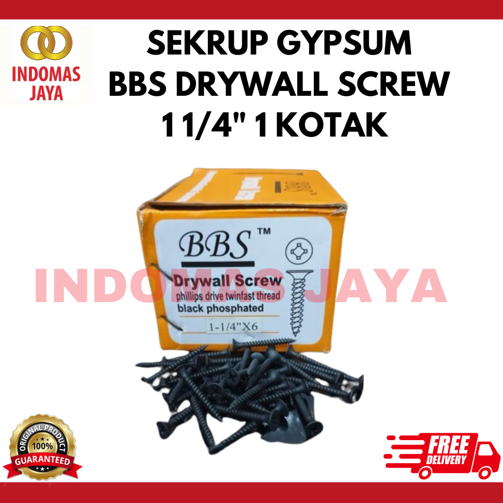 Sekrup Gypsum - Gibsum 1 1/4inch - 1 1/4" Ameritech BBS (1 KOTAK) - Sekrup Skrup Drywalls Drywall Gy