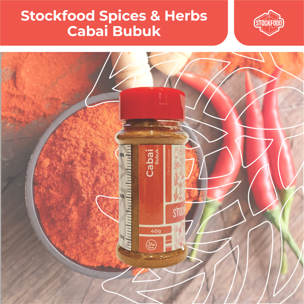

Cabai Bubuk / Chili Powder - Stockfood Spices & Herbs Bottle Pack (netto : 40 g)