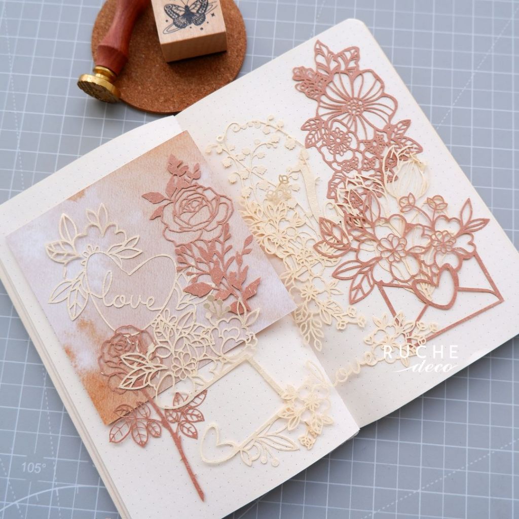 

RUCHE DECO - Decorative Die Cut Paper Large / Kertas Motif Untuk Dekorasi Scrapbook Journal