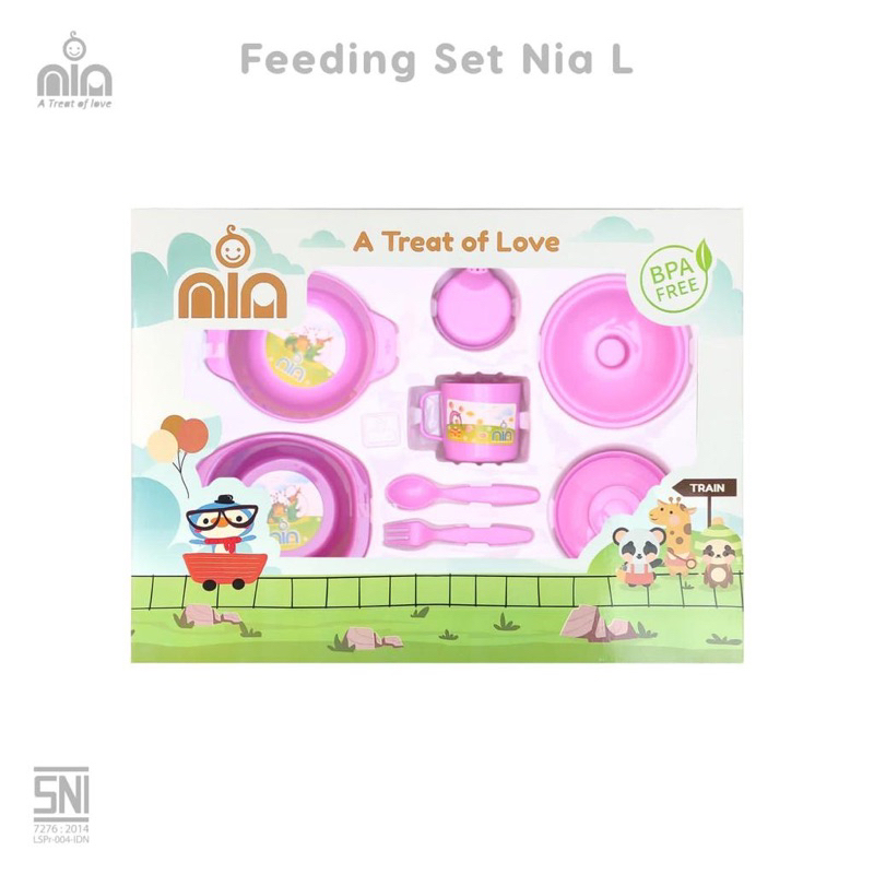 NIA FEEDING SET UKURAN BESAR TEMPAT PERELATAN MAKAN BAYI | FEEDING SET