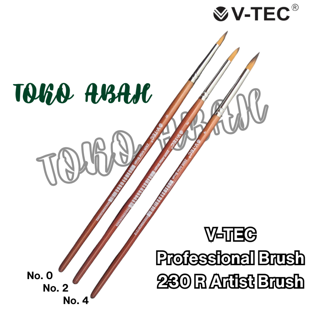 

V-Tec kuas lukis Professional Brush 230 R No 0 2 4