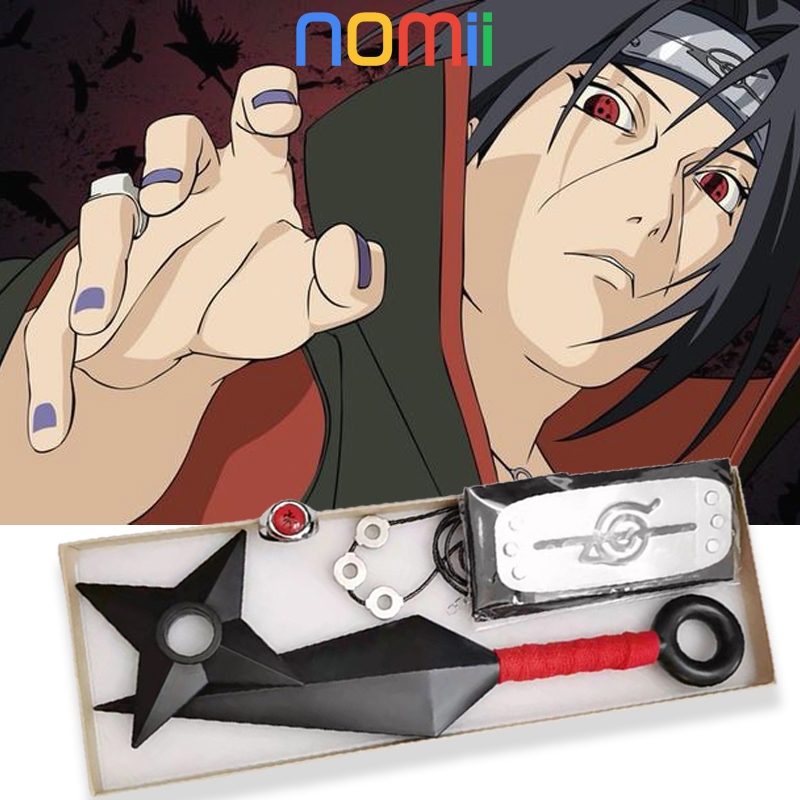 5pcs Mainan Naruto Itachi Set/Ikat Kepala Itachi Konoha Dan Kunai Set
