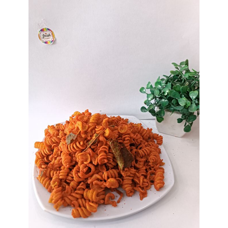 

MAKARONI SPIRAL PEDAS DAUN JERUK BERAT KEMASAN 500 GRAM