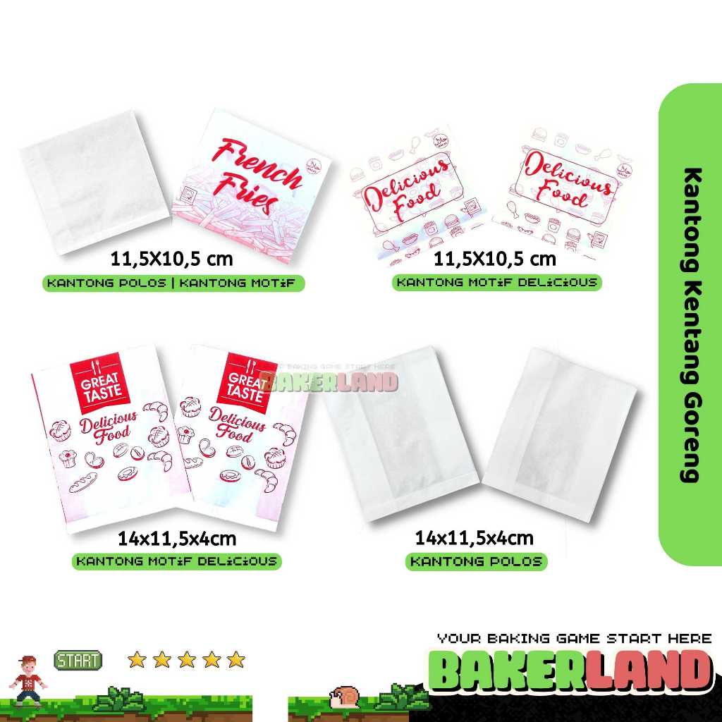 Kemasan Kentang Goreng  / Kantong Kentang Goreng / Kantong Kertas Kentang Goreng / Bungkus Kentang G