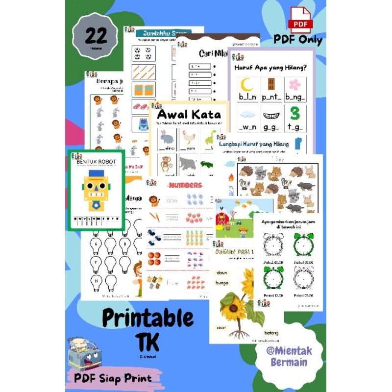 worksheet anak lembar belajar anak TK belajar menulis digital file pdf