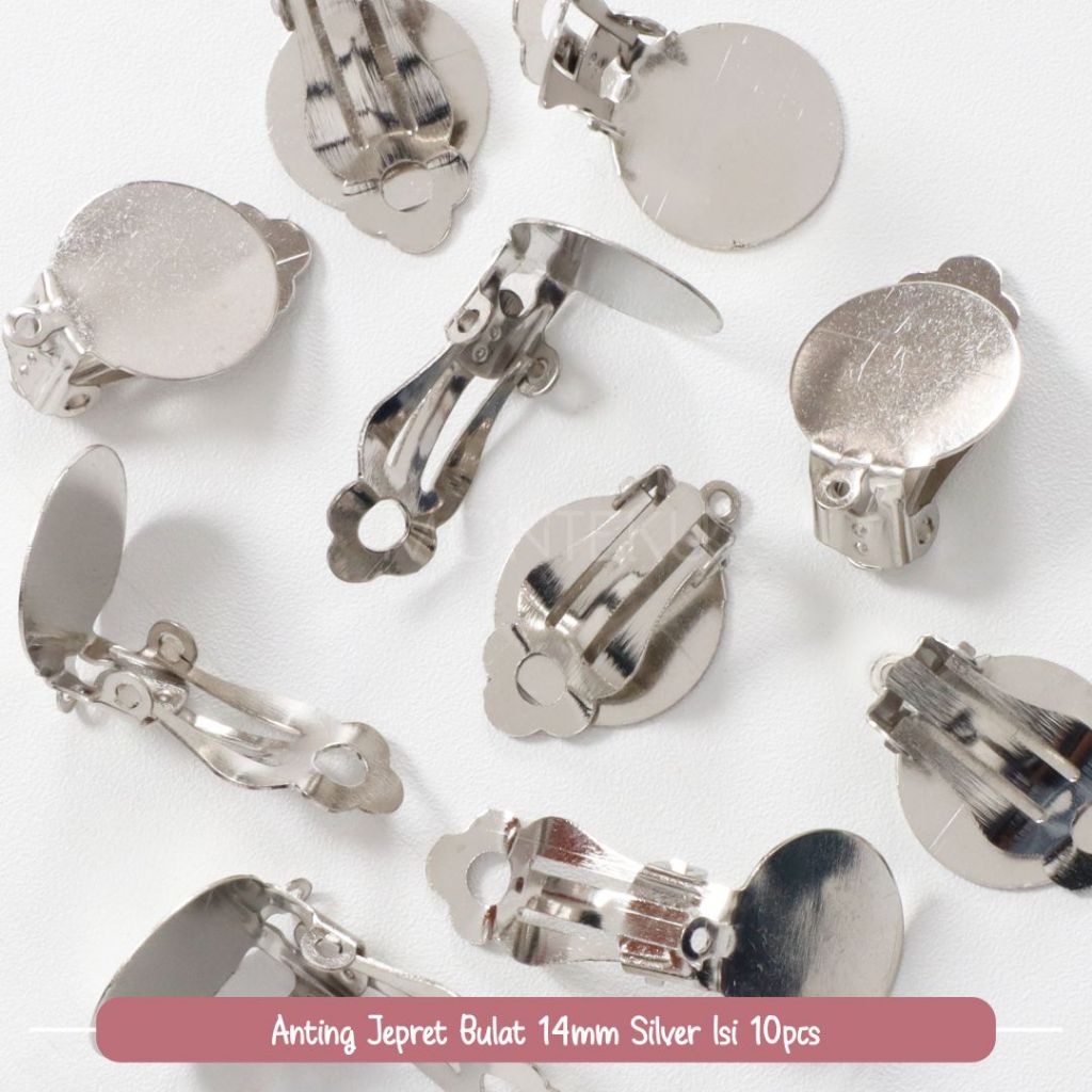 10pcs Bahan Anting Jepit Besi DIY