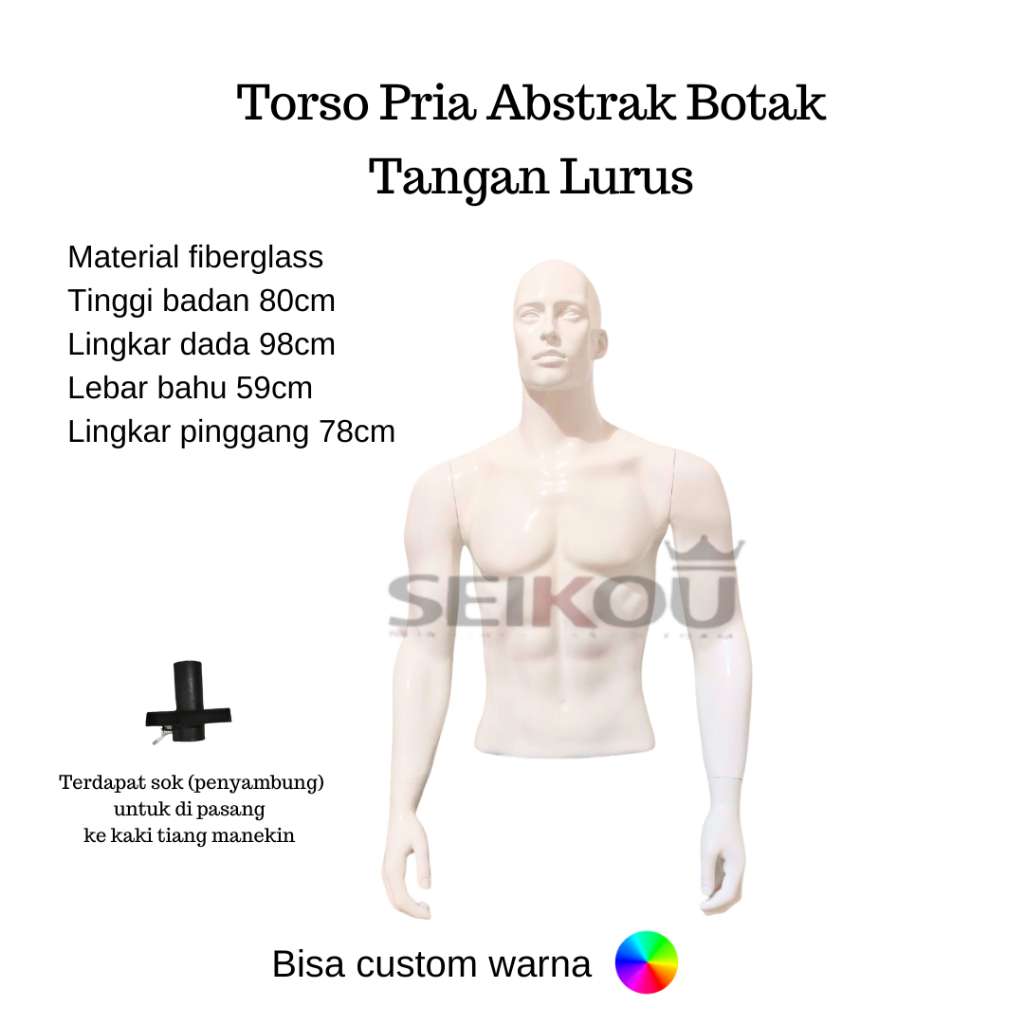 SEIKOU MANEKIN - Manekin Pria Setengah Badan Pakai Tangan