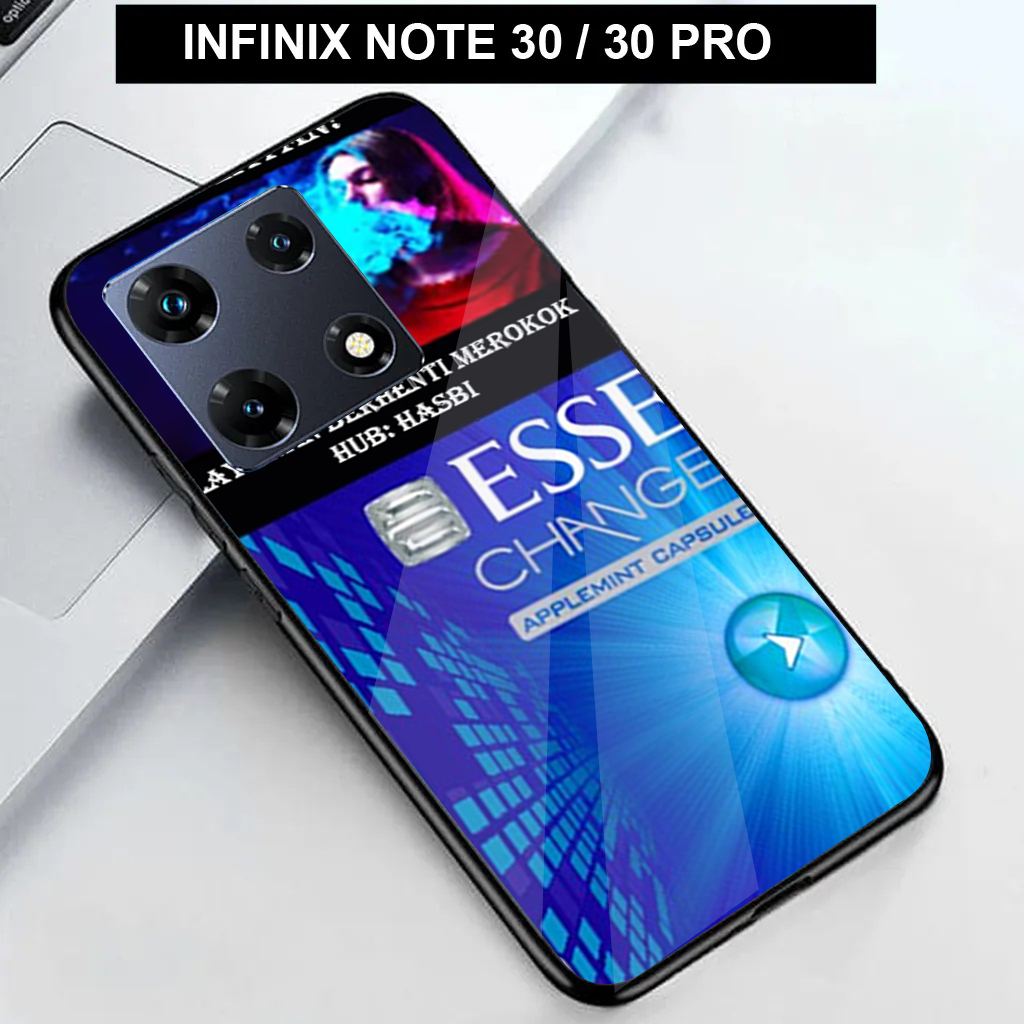 Soft Glass Kaca Untuk INFINIX NOTE 30/ INFINIX NOTE 30 PRO Terbaru  Motif Udud  Softcase Kilau Pelin