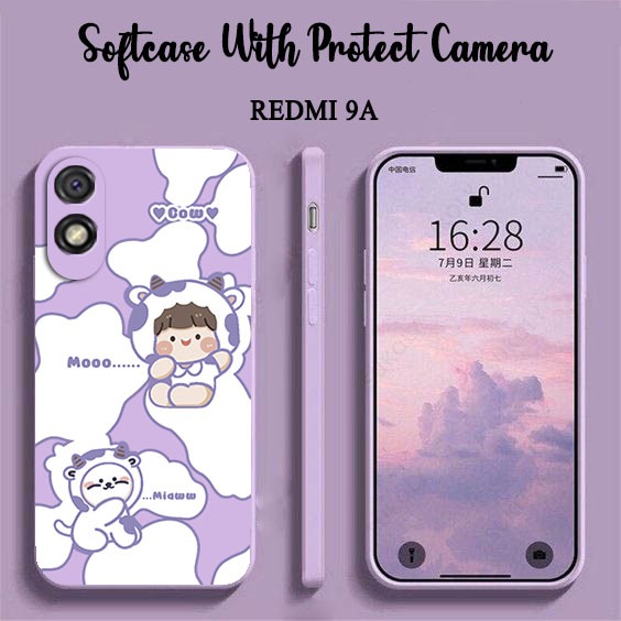 Softcase Macaron Motif Sapi [UV10] For Redmi 9A - Case HP Redmi 9A - Casing HP Redmi 9A - Silikon - Pelindung Handphone