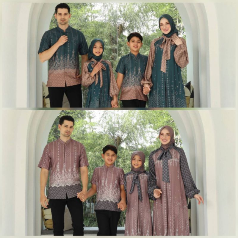FAMILY SET SAUFA DEWASA by Qnanz, DRESS SILK PREMIUM, VOAL PREMIUM, KOKO DOBBY MOTIF PRINTING