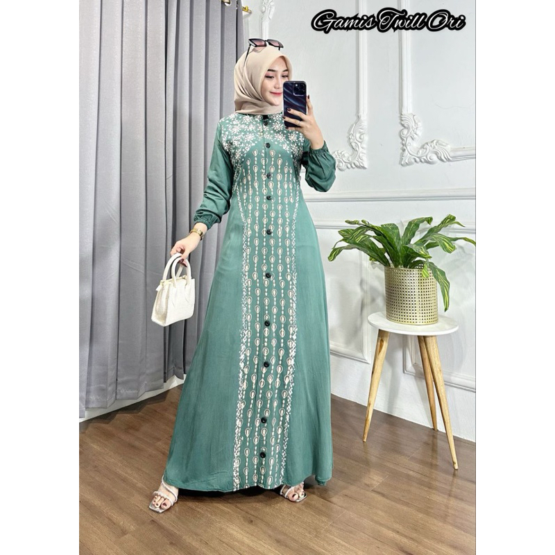 Gamis twill Ori jumbo terbaru Baju Ld 140 motif terbaru kekinian floy