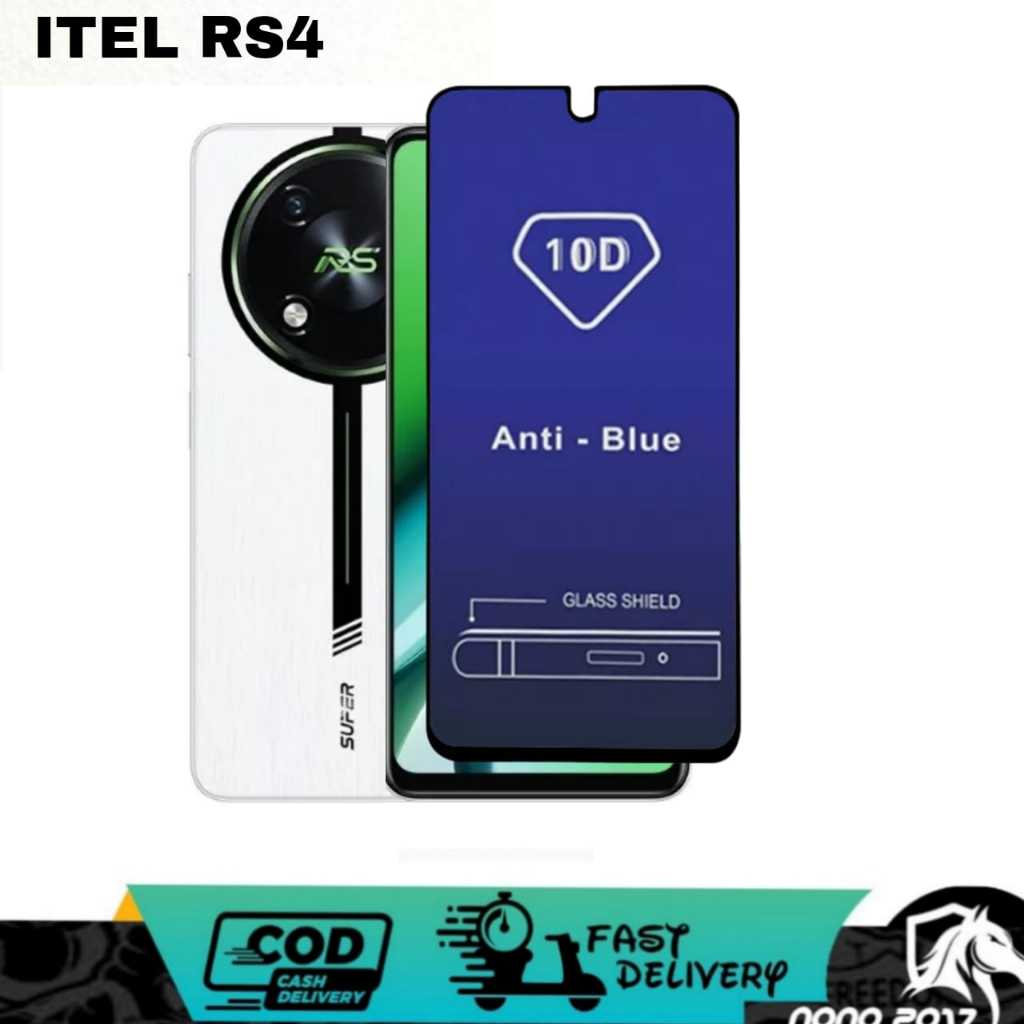 Tempered Glass Blue ITEL RS4 S23 4G A70 Sceren Protector