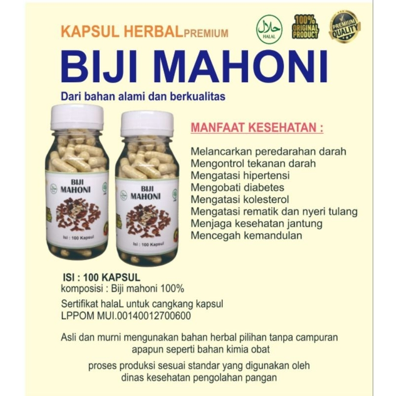 Herbal Biji Mahoni 100 kapsul