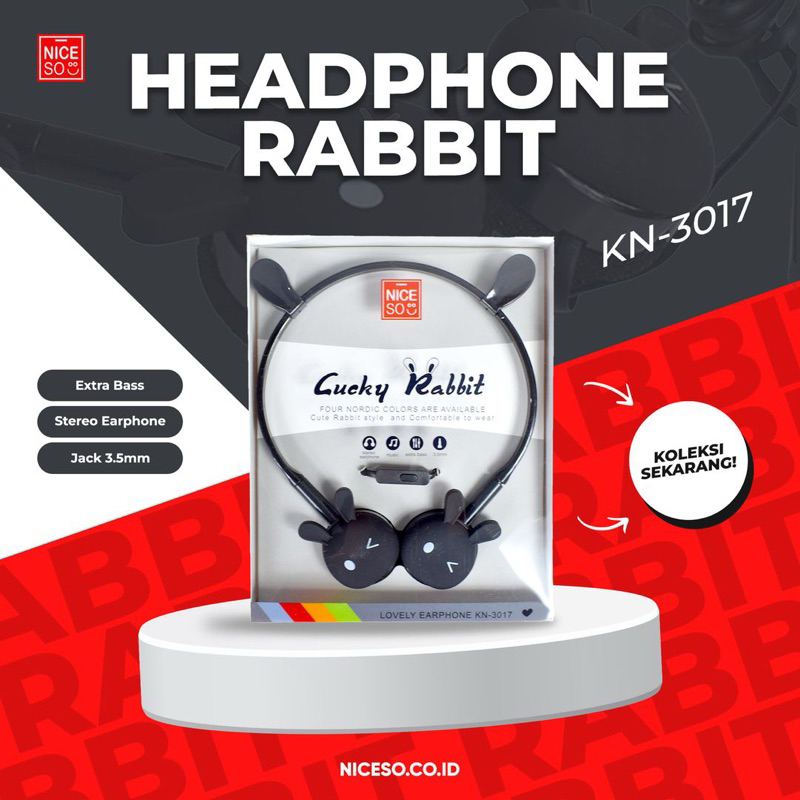 NICESO Handphone Rabbit KN-3017 / Earphone / Niceso /Gift ( GRATIS JASA BUNGKUS KADO )