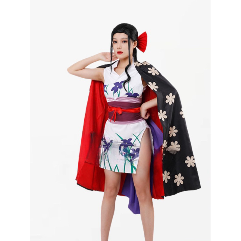 【Lolicos】Nico Robin Cosplay Costume One Piece Onigashima Kostum Fullset Anime Kimono Haori Wig Set R