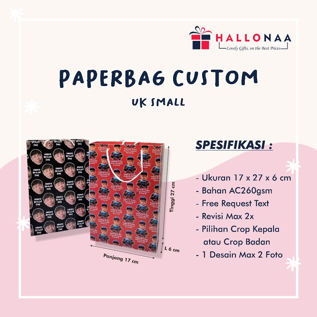 

[1 PCS] PAPERBAG CUSTOM | UKURAN SMAL | UKURAN KECIL