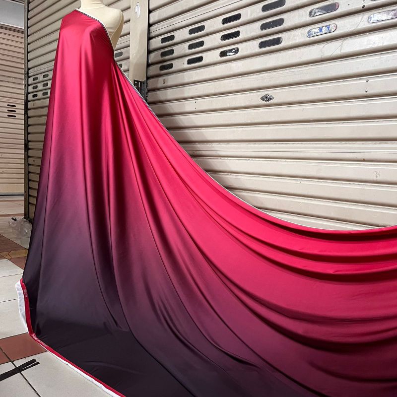 Rb (COD) Kain Bridesmaid Armani Gradasi Ombre Bahan Gaun, Dress