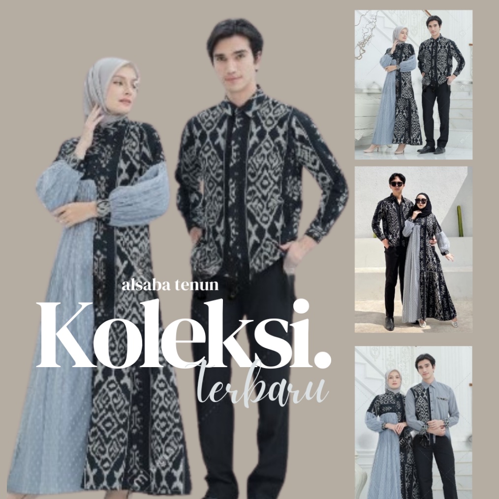 ART P54I gamis songket baju couple tenun etnik kondangan etnik pasangan set baju seragam pesta kelua