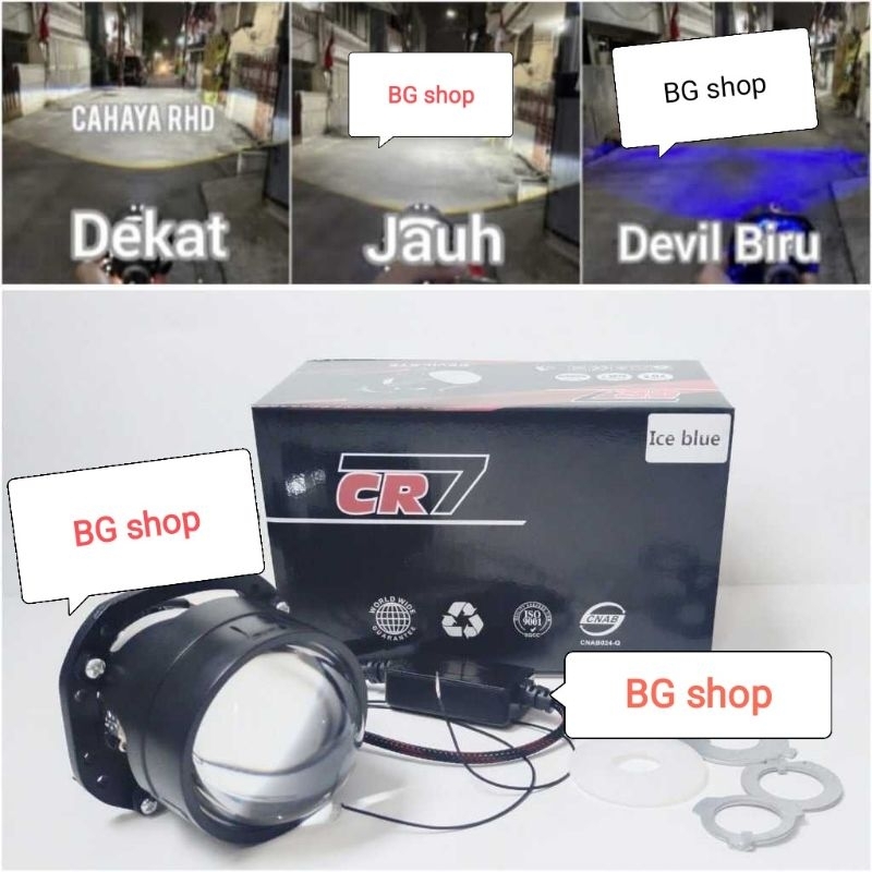 Projector Biled CR7 2.5inch biled cr7 cahaya