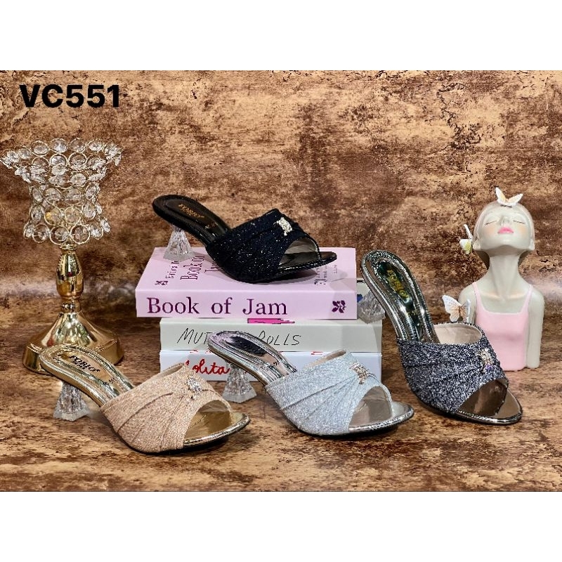Sandal High Heels Wanita Formal/Sandal Pesta Mewah Fobio VC551