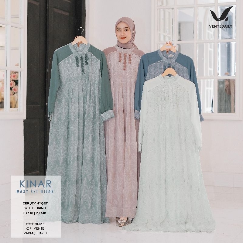 KINAR MAXY SET HIJAB BY VENTE DAILY GAMIS MUSLIM SIZE JUMBO