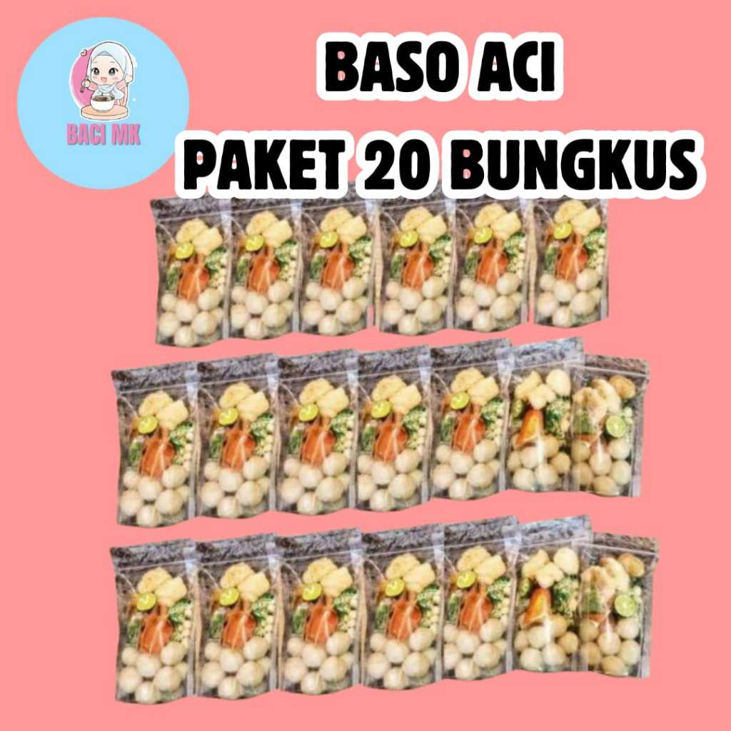 

[PAKET SULTAN] PREMIUM BASO ACI INSTAN 20 BUNGKUS MK SNACK [GROSIR]