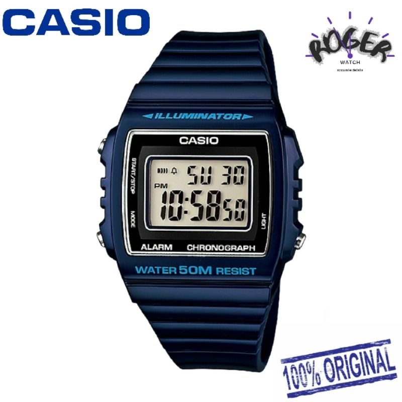 CASIO ORIGINAL Jam Tangan Uniseks W-215H-2AV Digital W215H