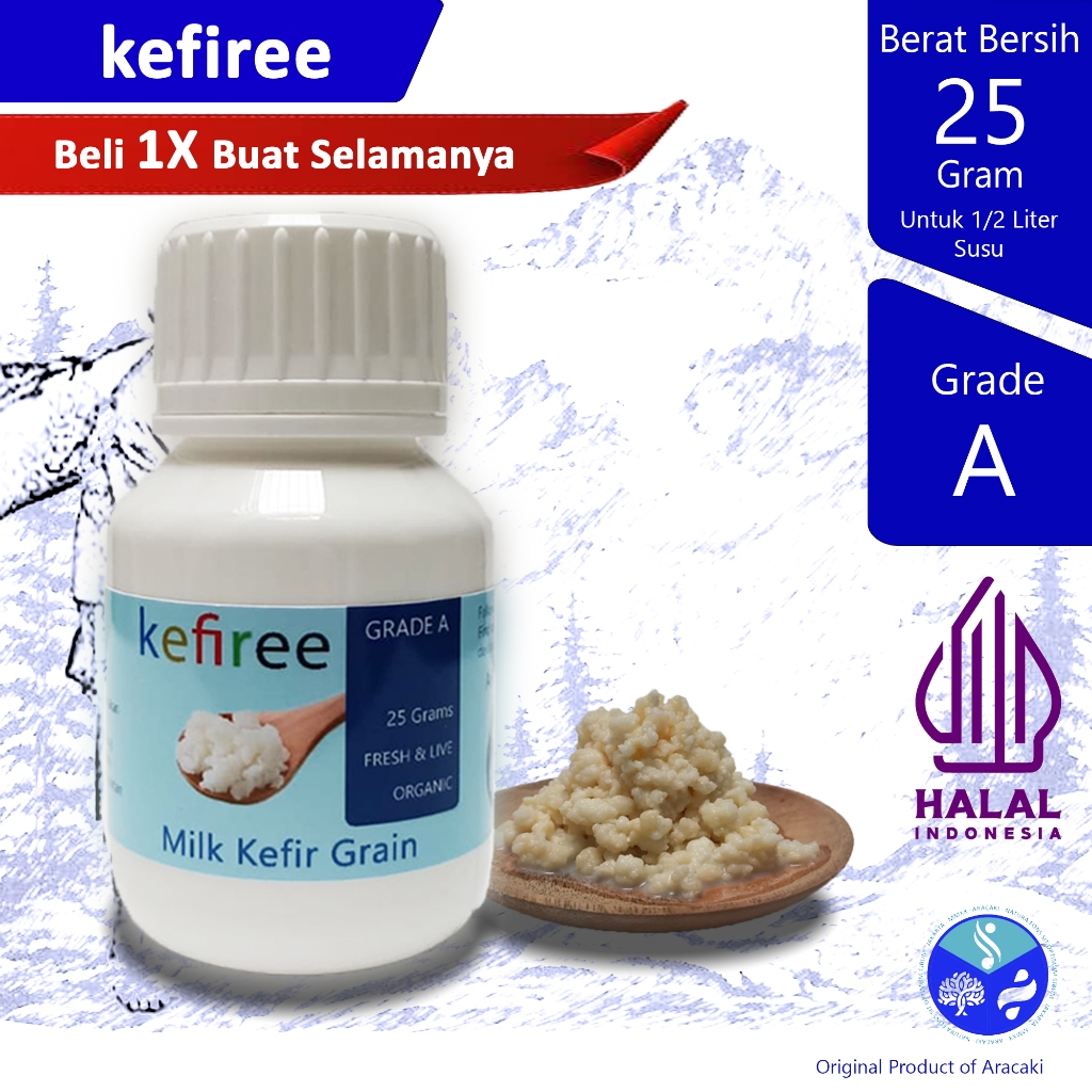 

BIBIT KEFIR HIDUP / KEFIR GRAIN 100% (FRESH ORGANIC) GRADE A - KEFIREE