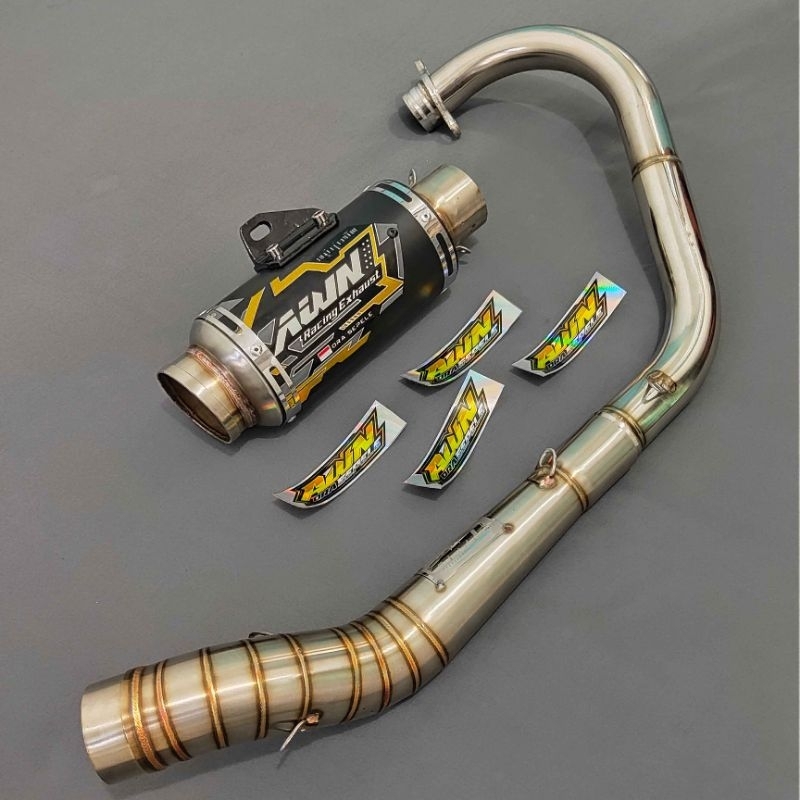 knalpot crf klx d tracker supermoto herex surex tipe kolong bawah dan kolong atas standar dan bor up