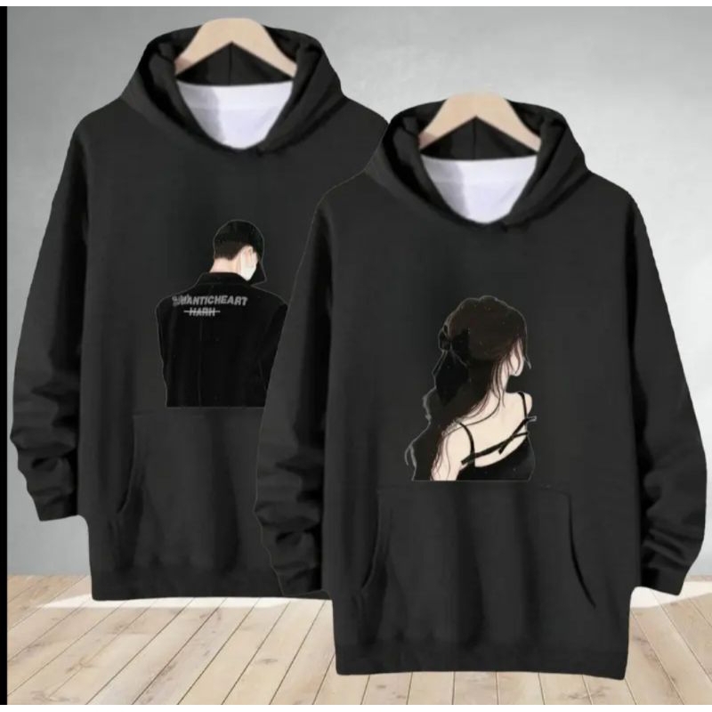 (sudah dapat 2pcs)Hoodie couple ANIME SWEET/Hoodie couple pasangan/Hoodie couple pacar/sweater terba