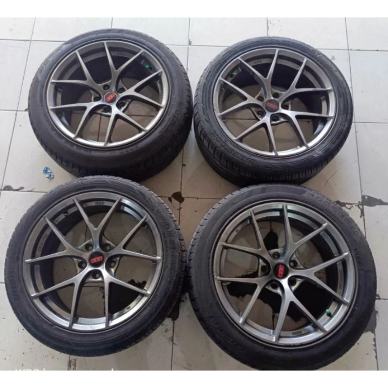 VELG MOBIL RACING BBS F1 SEKEN R18X8 PCD 5X114 + BAN 235 50 18 DUNLOP