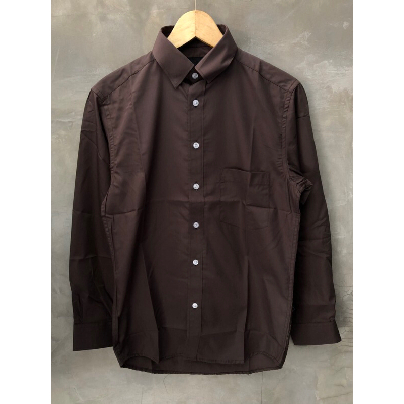 KEMEJA FORMAL slimfit/ luxy shirt FROYEMUL (black). Hey male (grey dan brown)