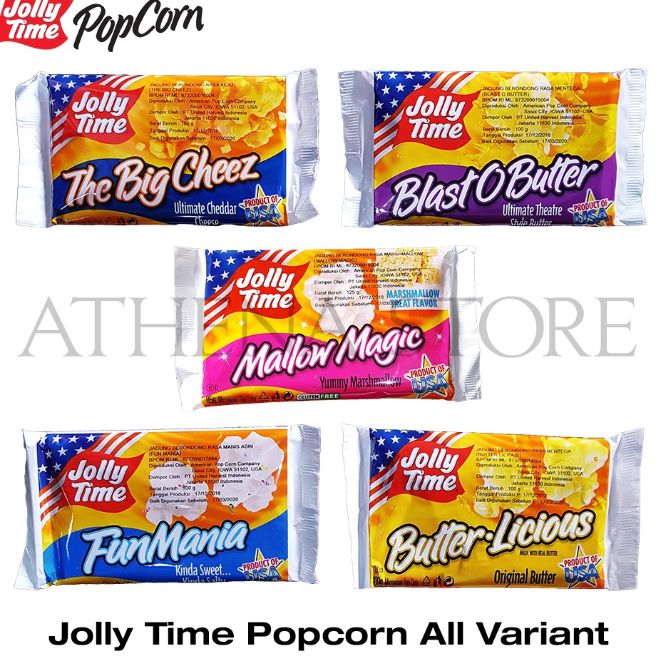 Berkualitas Popcorn Jolly Time Original Product of USA All Variants