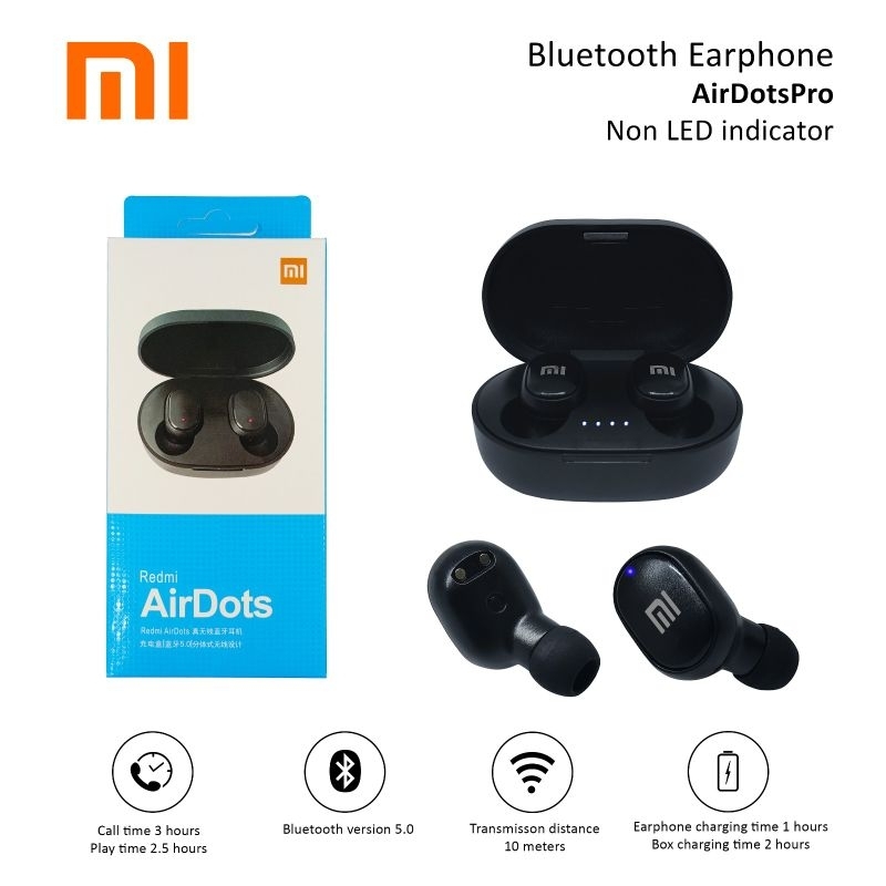 Handsfree Headset Bluetooth Xiaomi AirDots Handset Handsfree TWS Bluetooth AirDots Xiaomi Earphone B