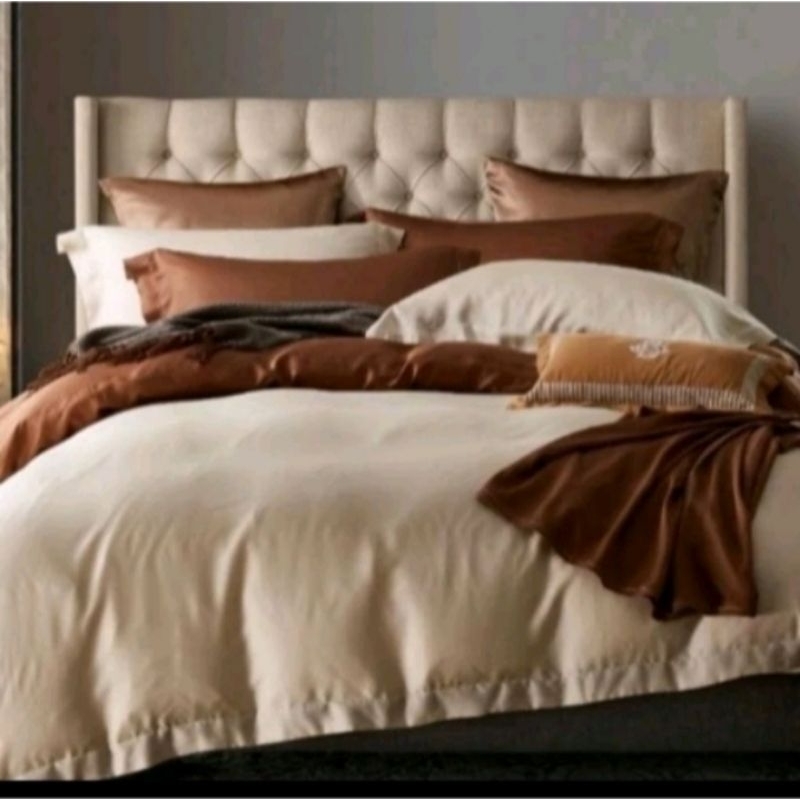 Bedcover set seprei emboss semi king koil platinum