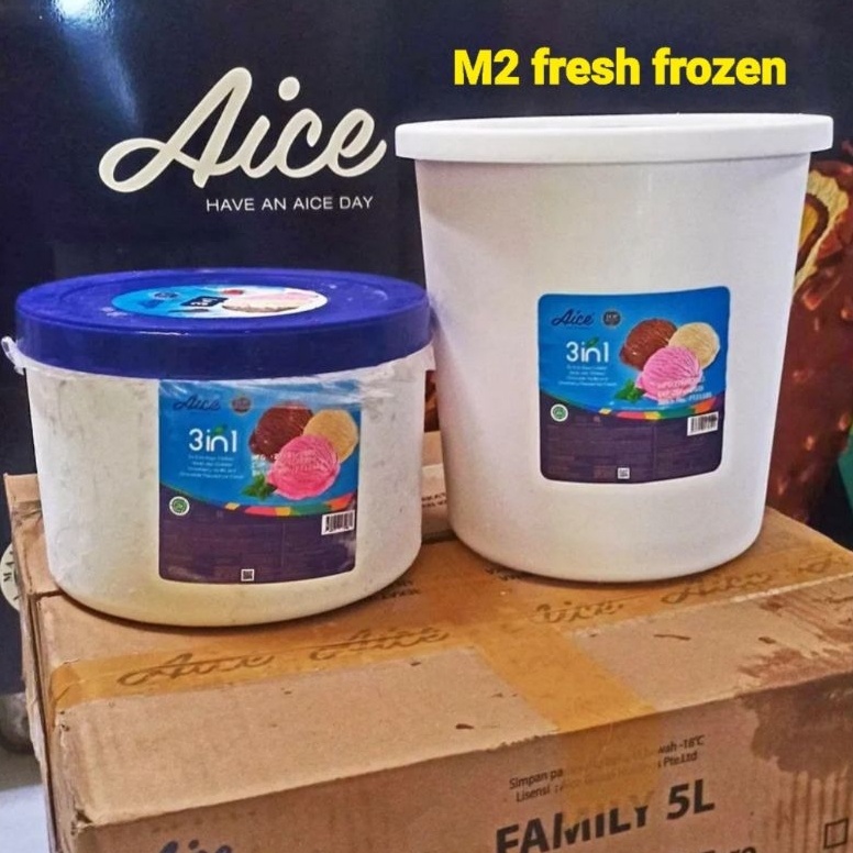 

Terbaru Aice Ice Cream 8Liter 5Liter 3In1 Vanila Strauberi Coklat Durian Alpukat