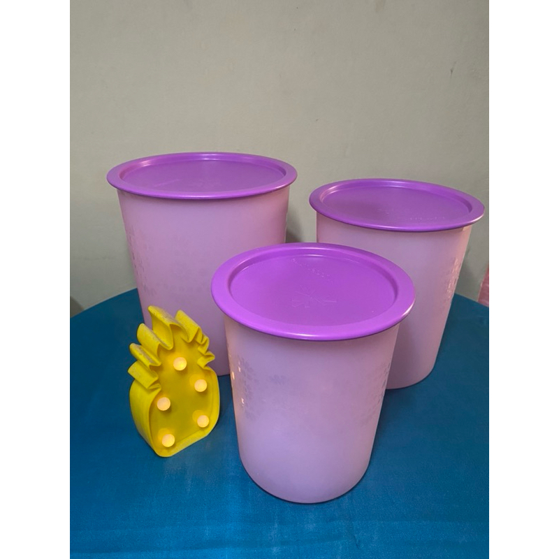 tempat kerupuk dan tempat snack tupperware mozaic canester asli tupperware