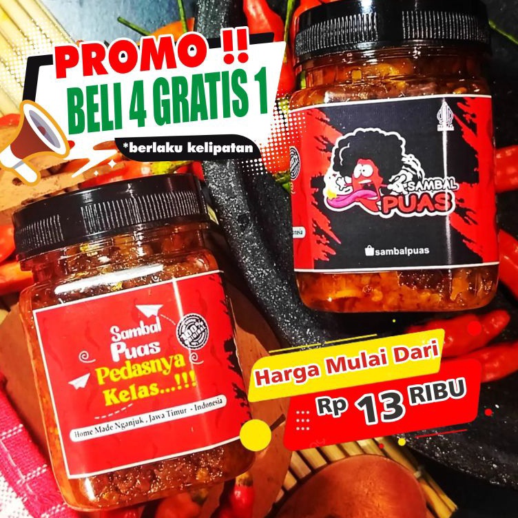 

Serba baru Sambal BawangCumiPeteTeriIrengDll SAMBAL PUAS PEDASNYA KELAS