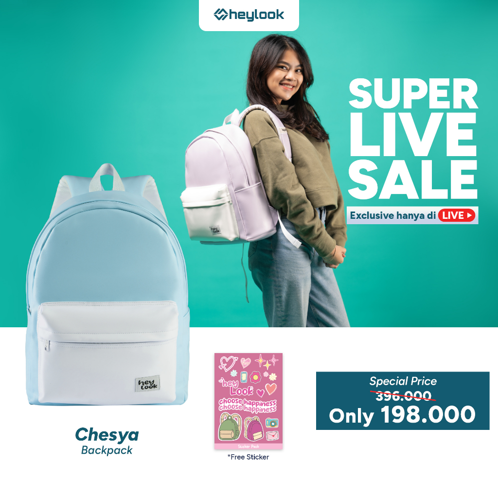 HEYLOOK - Tas Punggung CHESYA Waterproof Tas Ransel Kulit Tas Backpack TAS SEKOLAH SD SMP SMA TAS KU