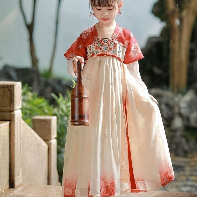 Hanfu Jumpsuit Kostum Kuno Wanita, Baju Putri Gaya Kuno Super Peri Lengan Panjang Baru